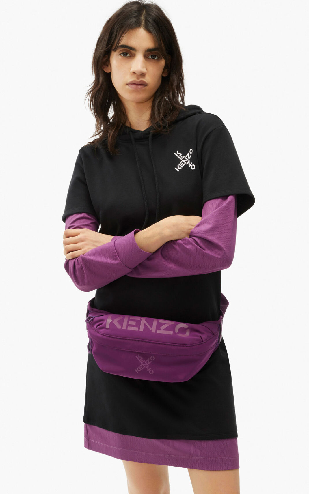 Kenzo Sport τσαντακια μεσησ ανδρικα μωβ | GR222461